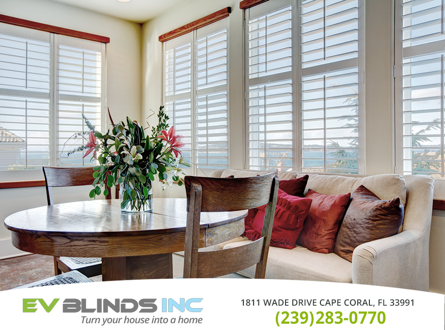 White Wooden Blinds in and near Marco Island Florida