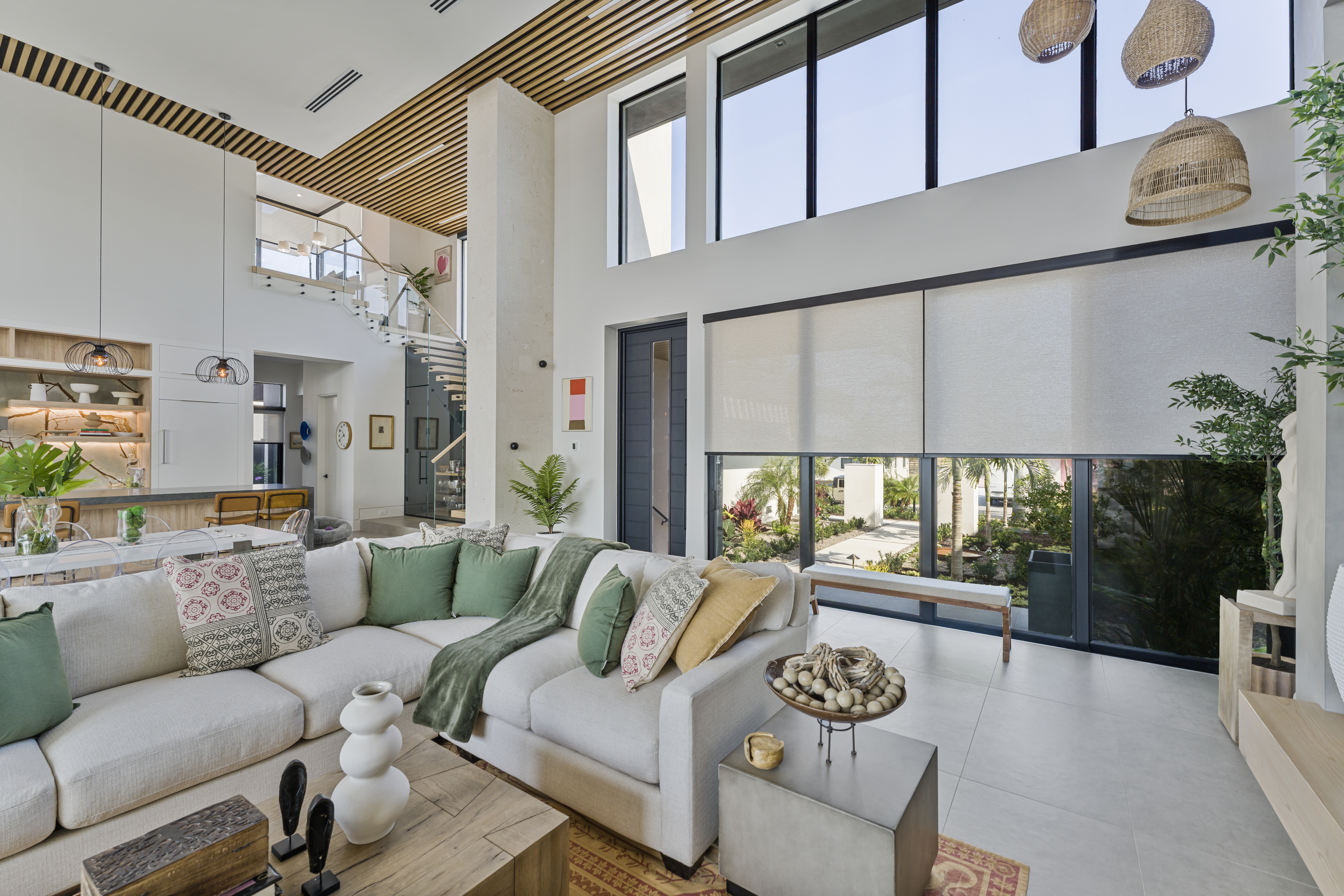 After Photo Of Floor To Ceiling Windows Prepared For Automated Shade Integration