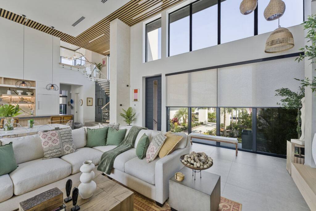 After Photo Of Floor To Ceiling Windows Prepared For Automated Shade Integration