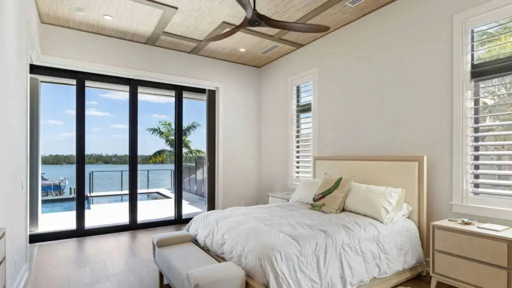 Blackout Cellular Sliders Bedroom Beach Front by EV Blinds custom window treatments