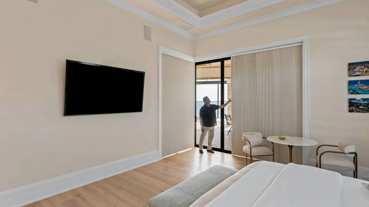 Blackout Cellular Sliders Bedroom With Man Ev Blinds Treatment Store 1200x675px