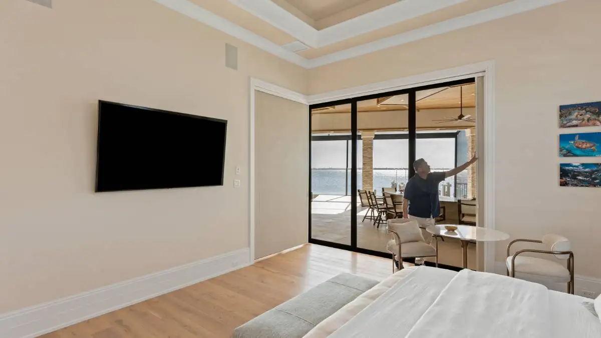 Blackout Cellular Sliders Bedroom With Man Full Open Ev Blinds Treatment Store 1200x675px