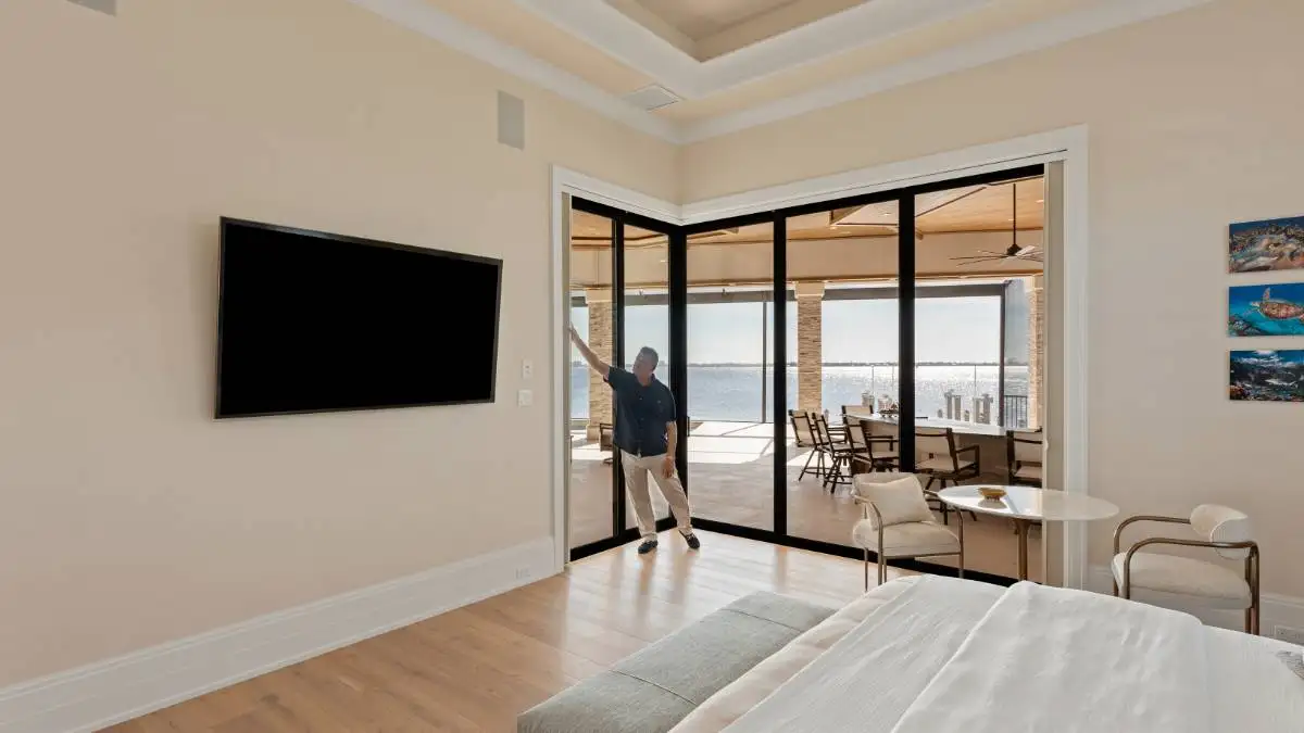 Blackout Cellular Sliders Bedroom With Man Full Open Left Ev Blinds Treatment Store 1200x675px