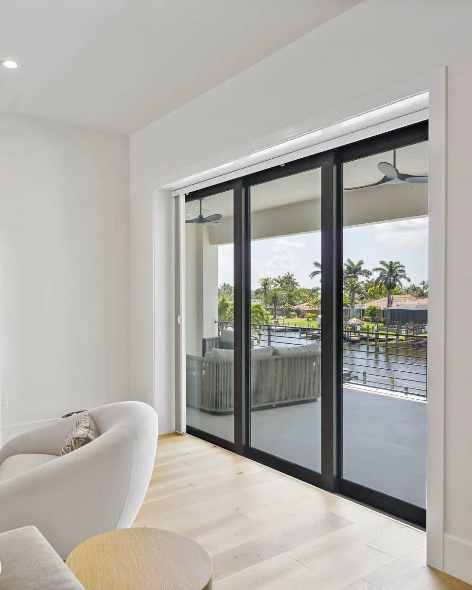 Blackout Cellular Sliders Living Room Full Open Side Angle Ev Blinds Treatment Store 960x1200px