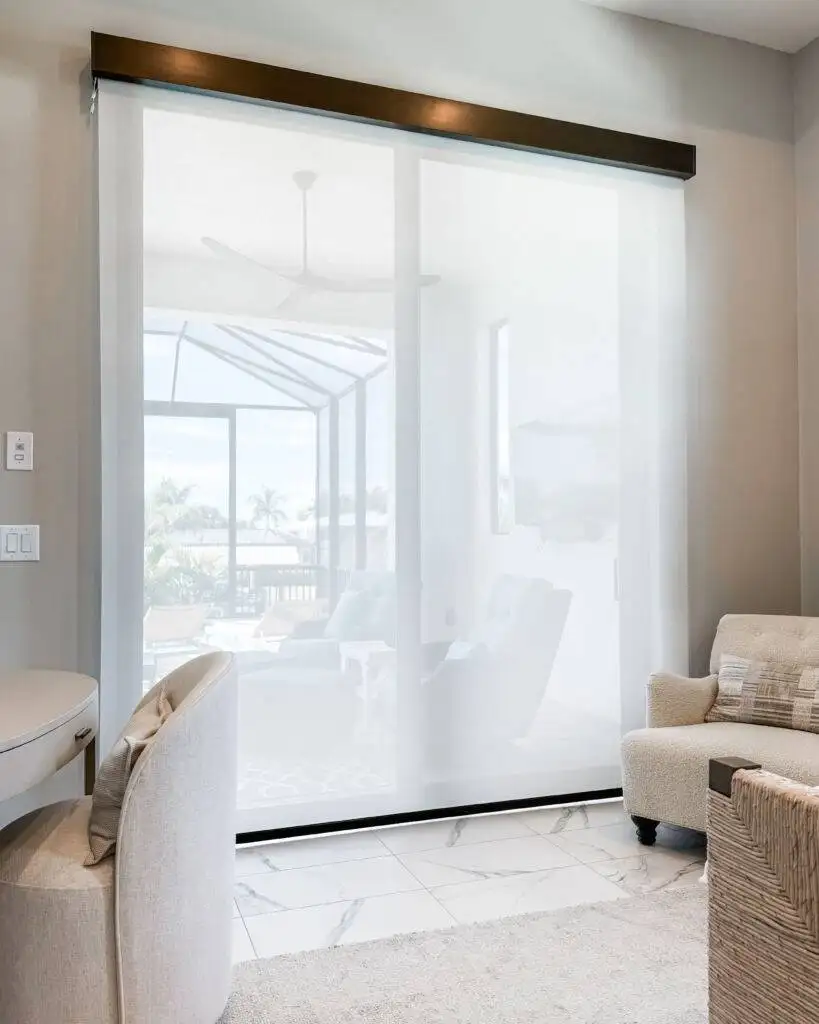 Blackout Shades for sliding doors in living room in Estero Bay
