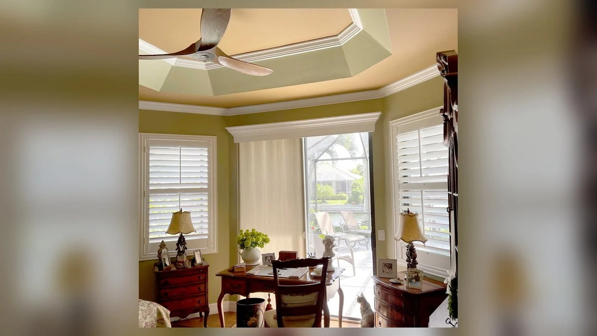 Easy-care horizontal blinds in a bright Southwest Florida home