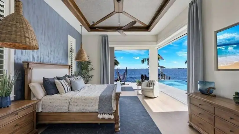 Cellular Shades for Sliding Door in bedroom in Fort Myers