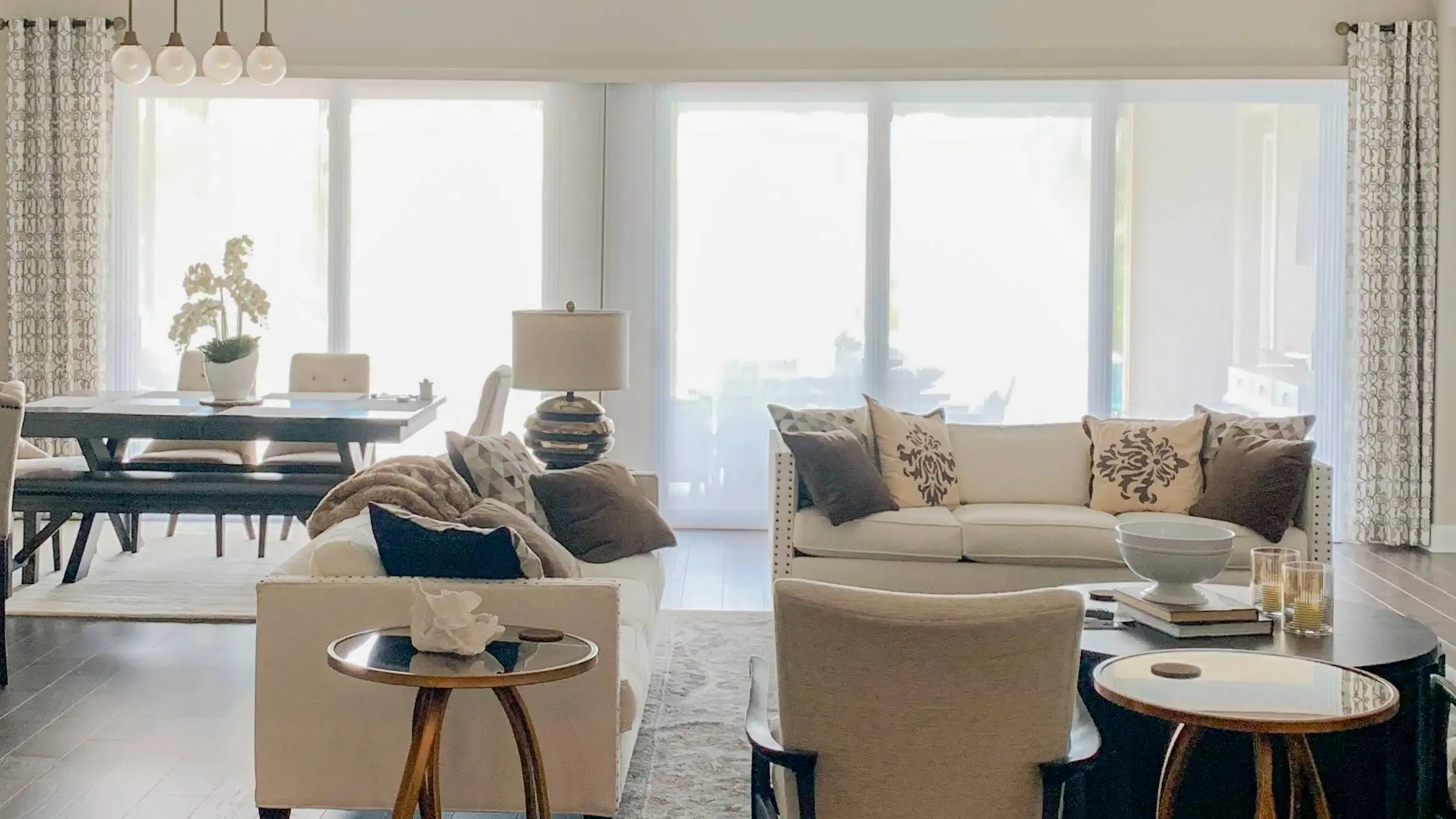 Cellular Shades | Sliding Door | dining room | Estero Cellular Shades for Sliding Door in dining room in Estero