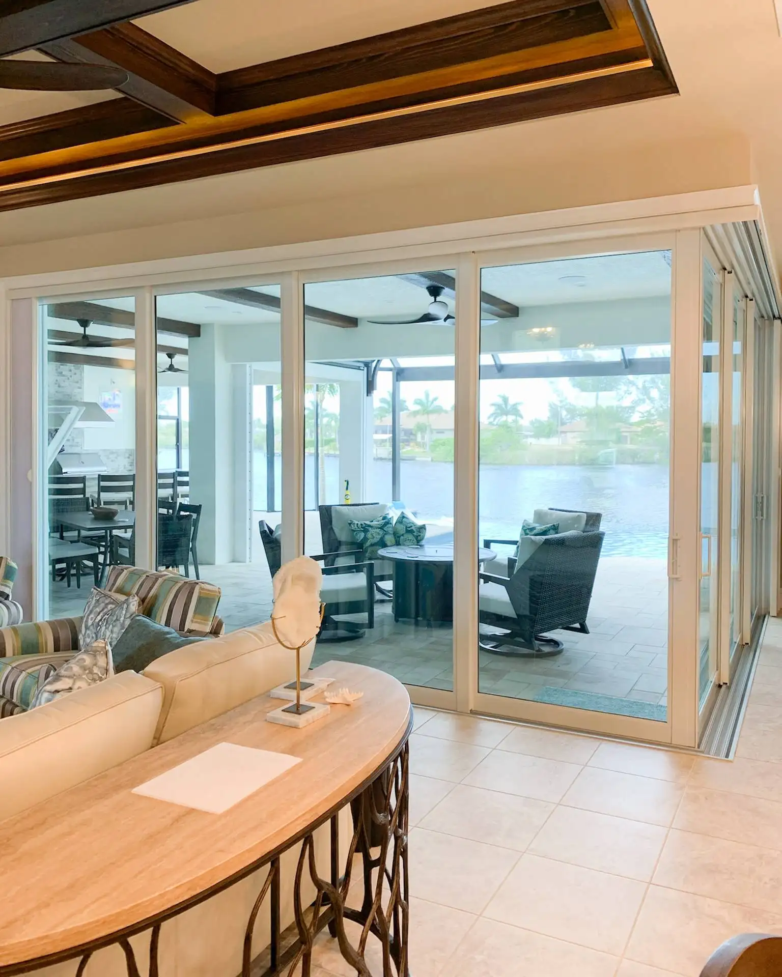 Cellular Shades for Sliding Door in dining room in Fort Myers