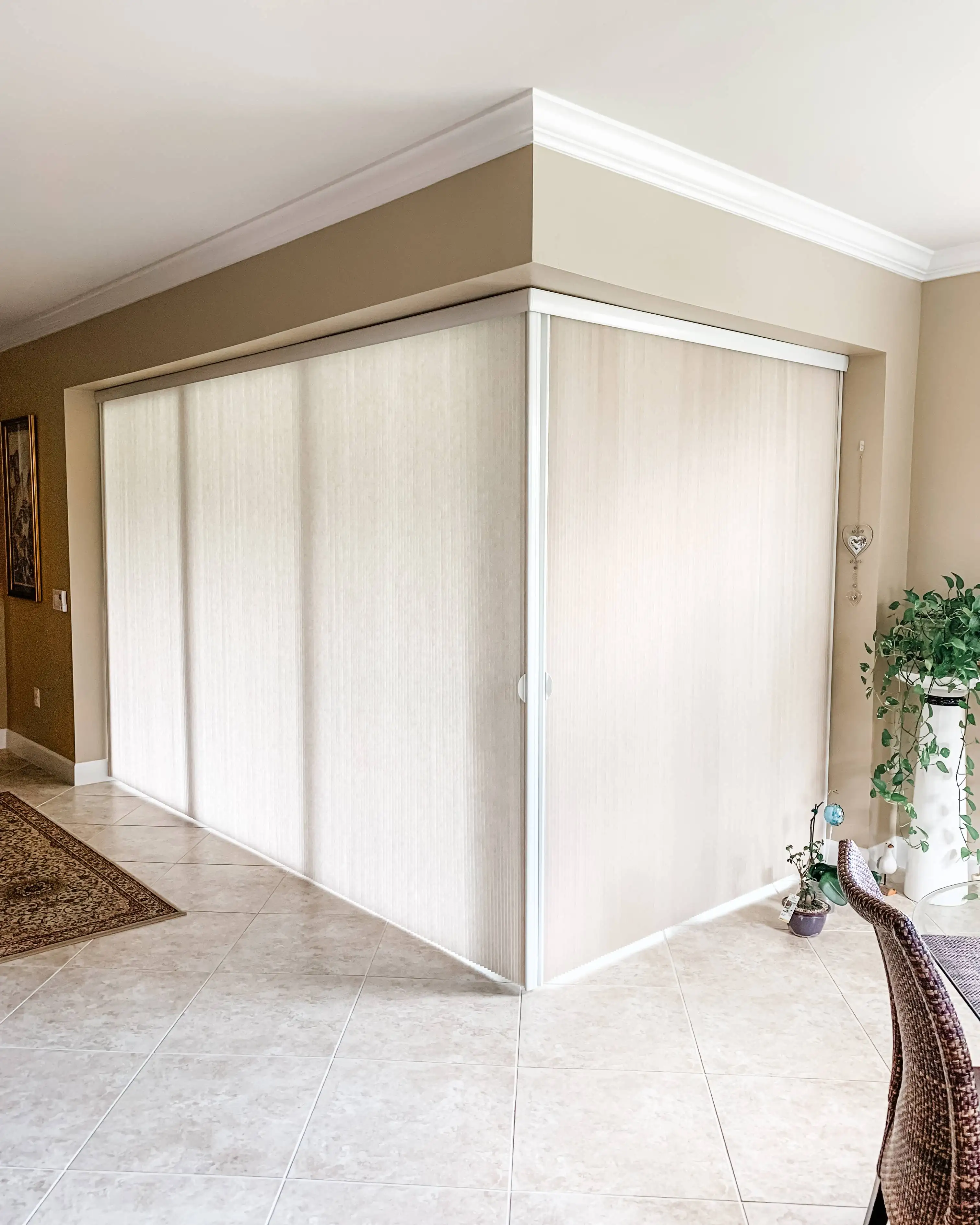 Cellular Shades for Sliding Door in living room in Fort Myers
