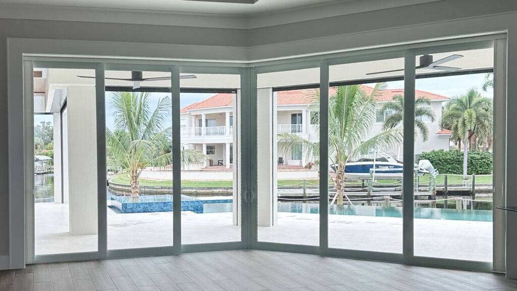 Cellular Shades for sliding doors in living room in Cape Coral