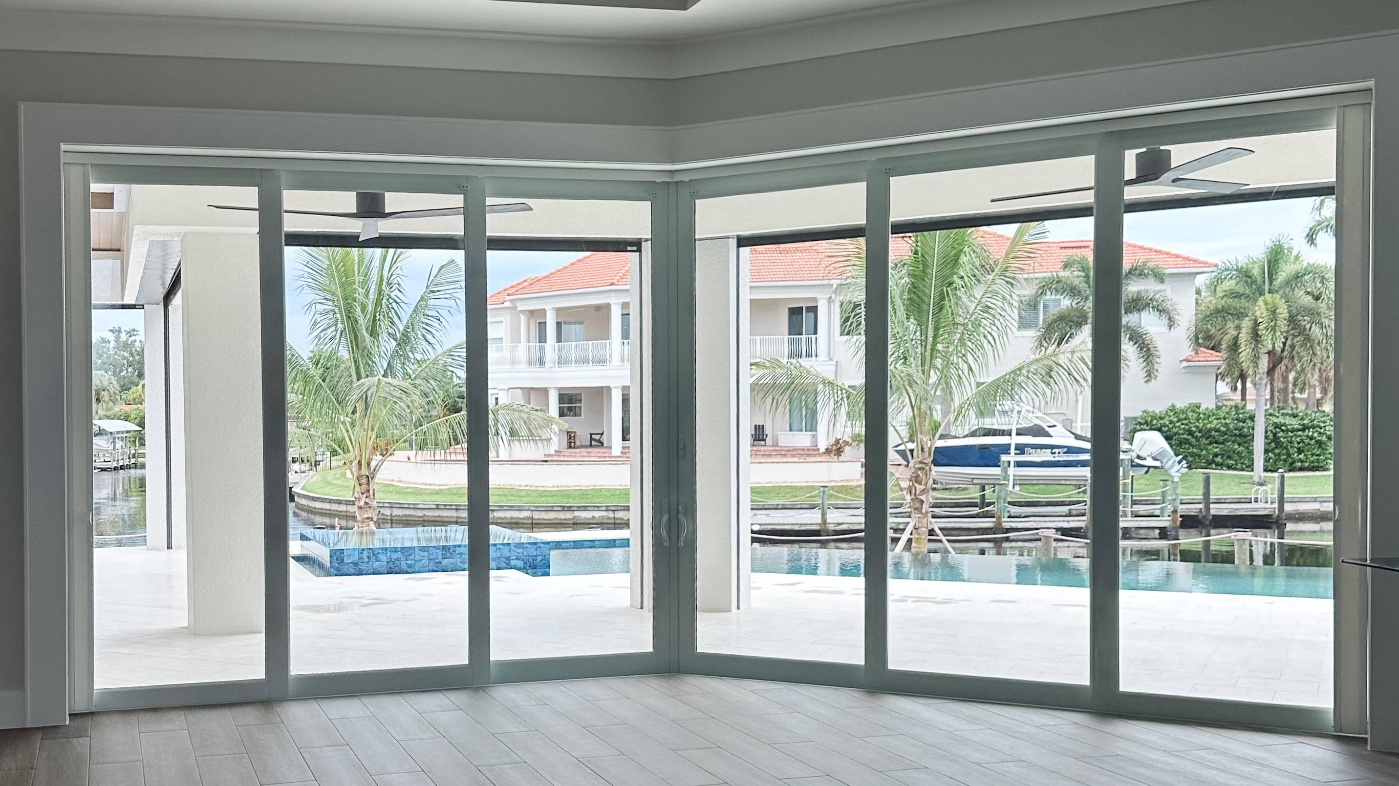Cellular Shades for sliding doors in living room in Cape Coral