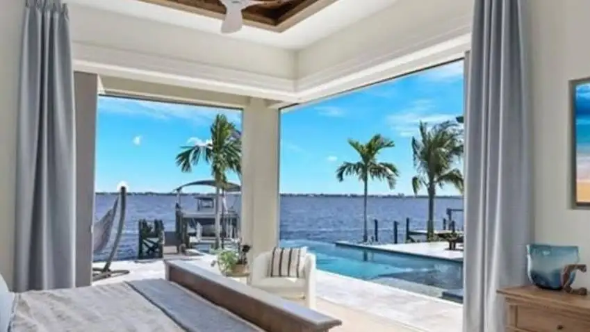 Cellular Shades for Sliding Door in bedroom in Fort Myers