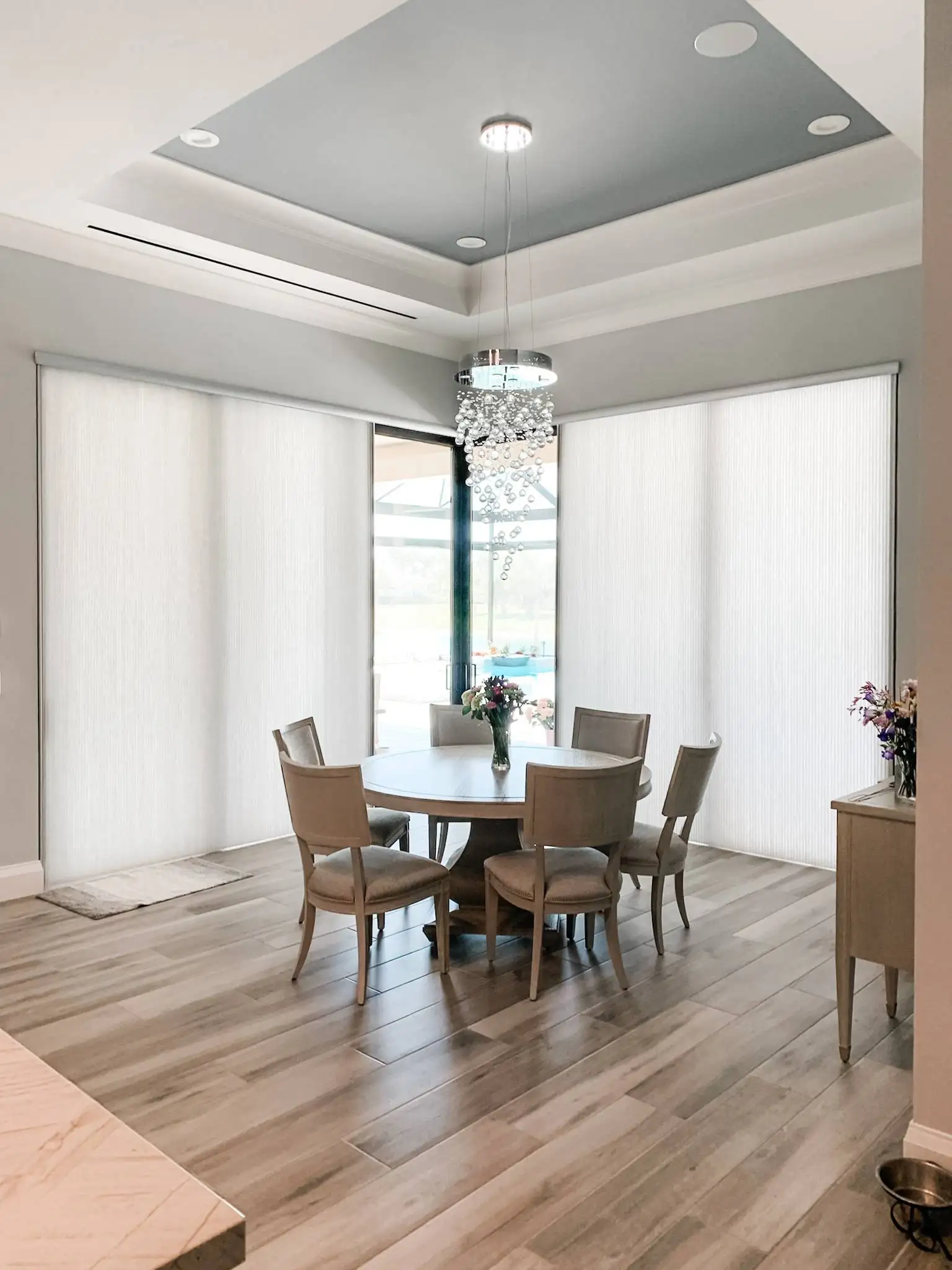 Cellular Shades for Sliding Door in dining room in Punta Gorda