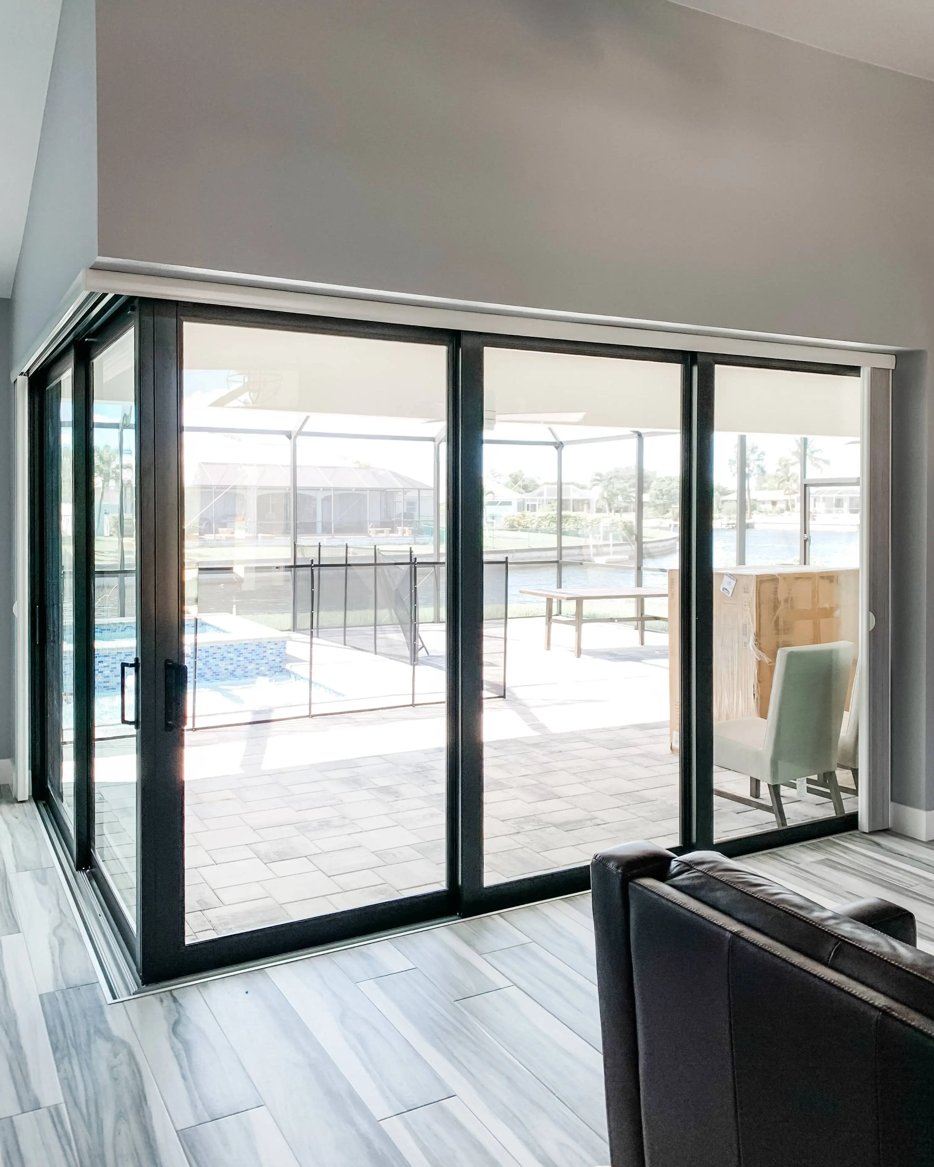 Cellular Shades for Sliding Door in living room in Naples