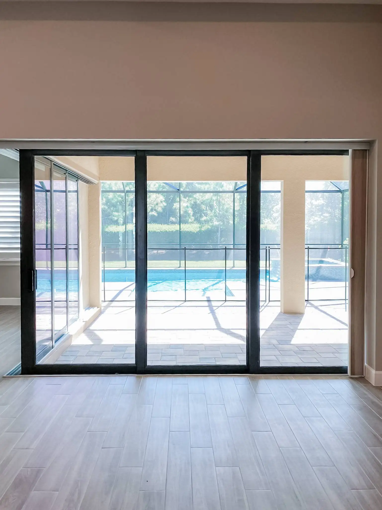 Cellular Shades for sliding doors in living room in backcock ranch