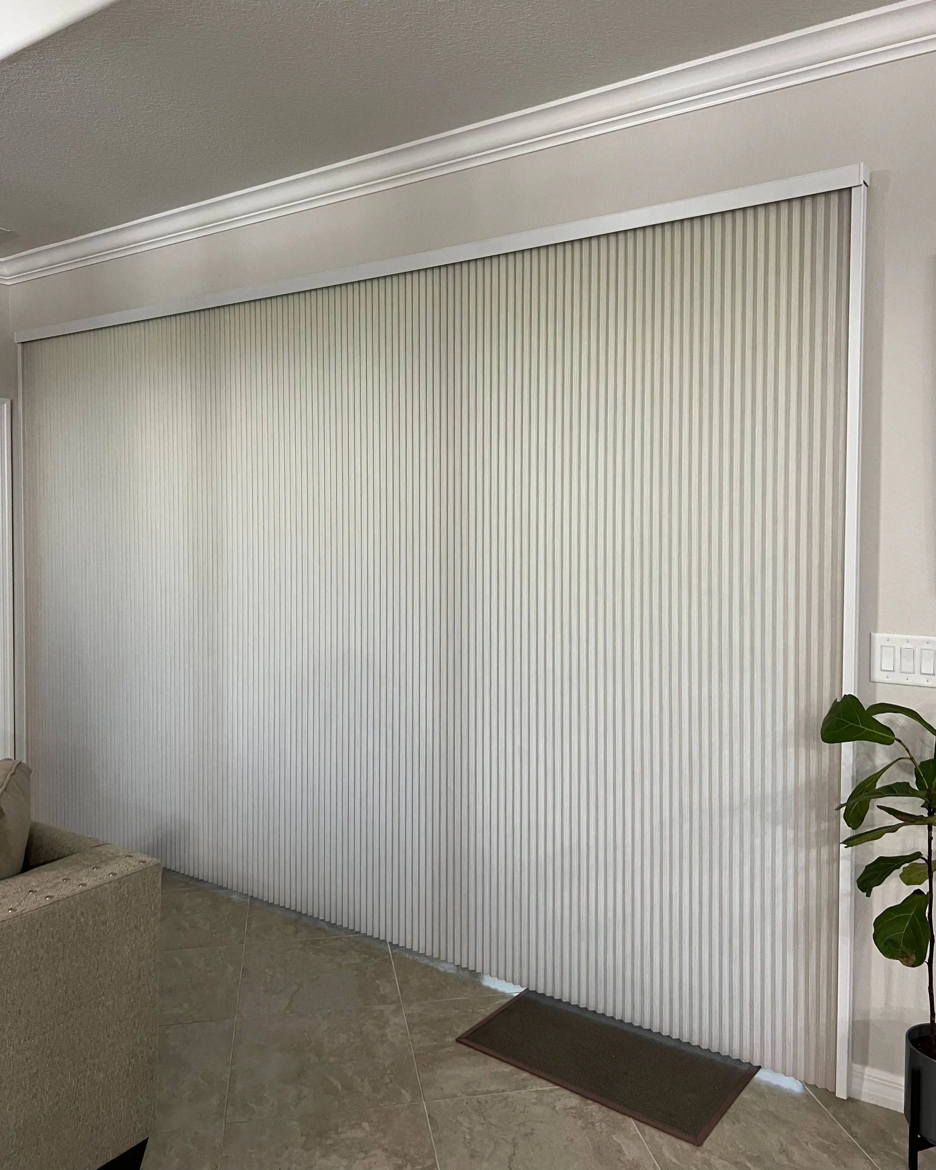 Cellular Shades for sliding doors in living room in Naples