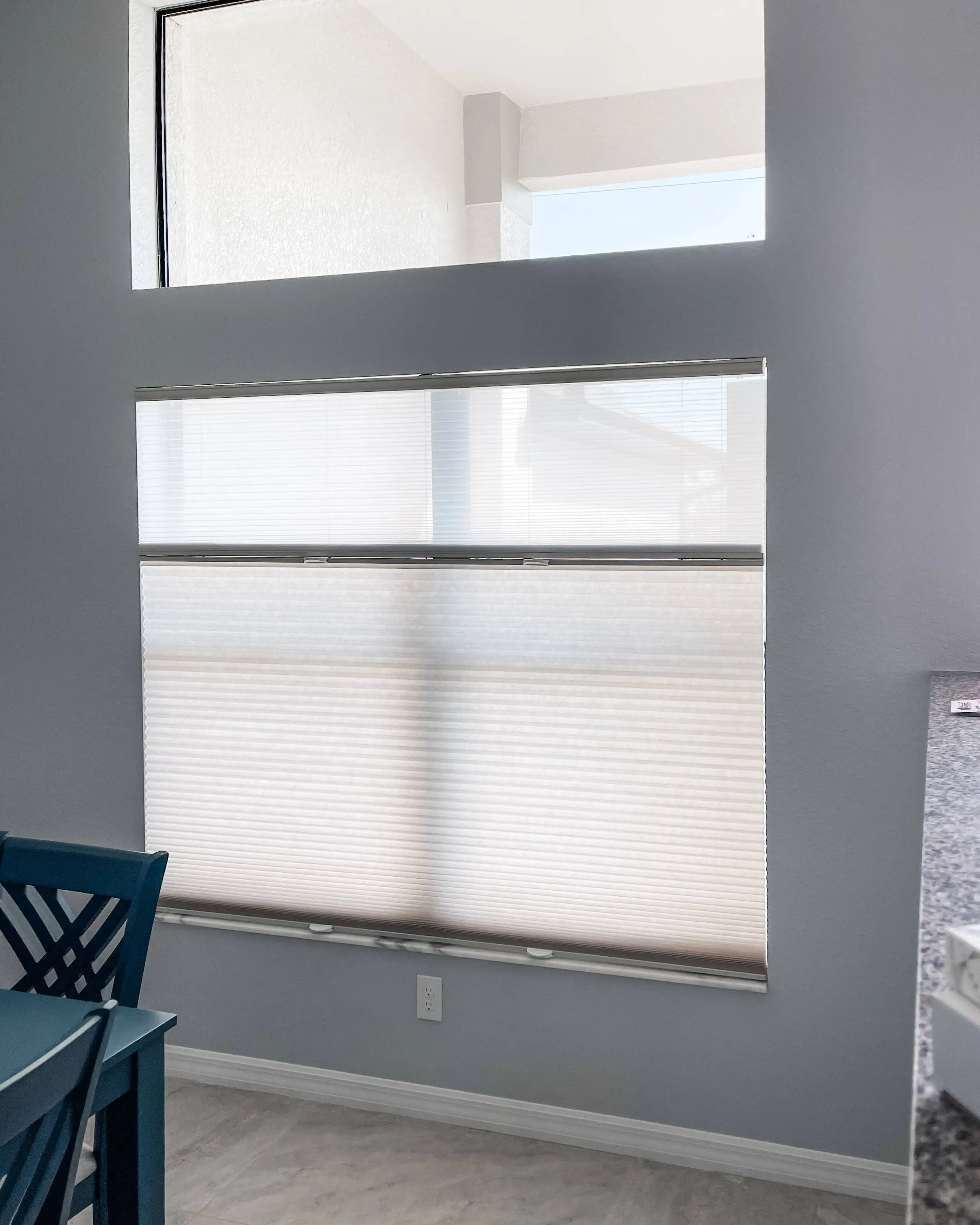 Cellular Shades for small window blind in living room in Bonita Springs