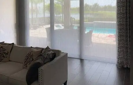 cordless cellular shades sliding door blinds - Window Treatments SWFL - EV Blinds