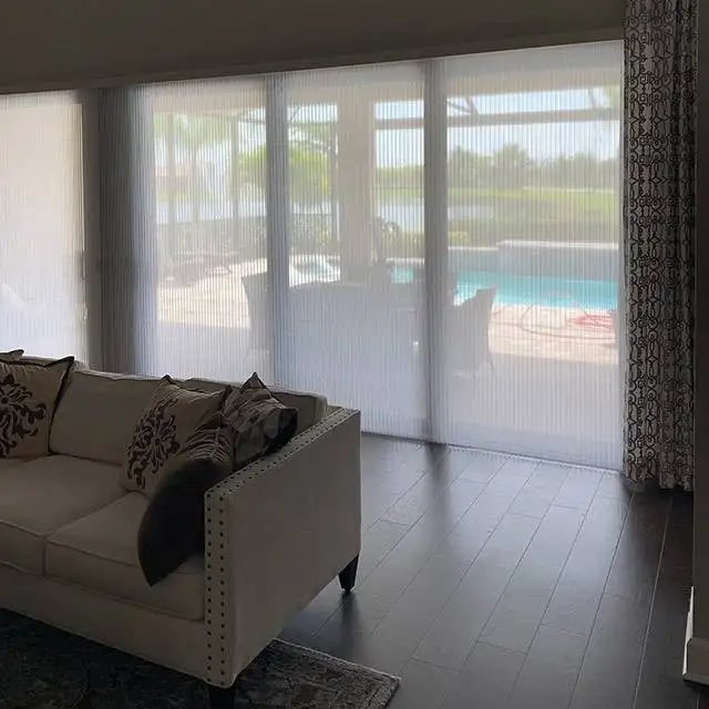 cordless cellular shades sliding door blinds - Window Treatments SWFL - EV Blinds