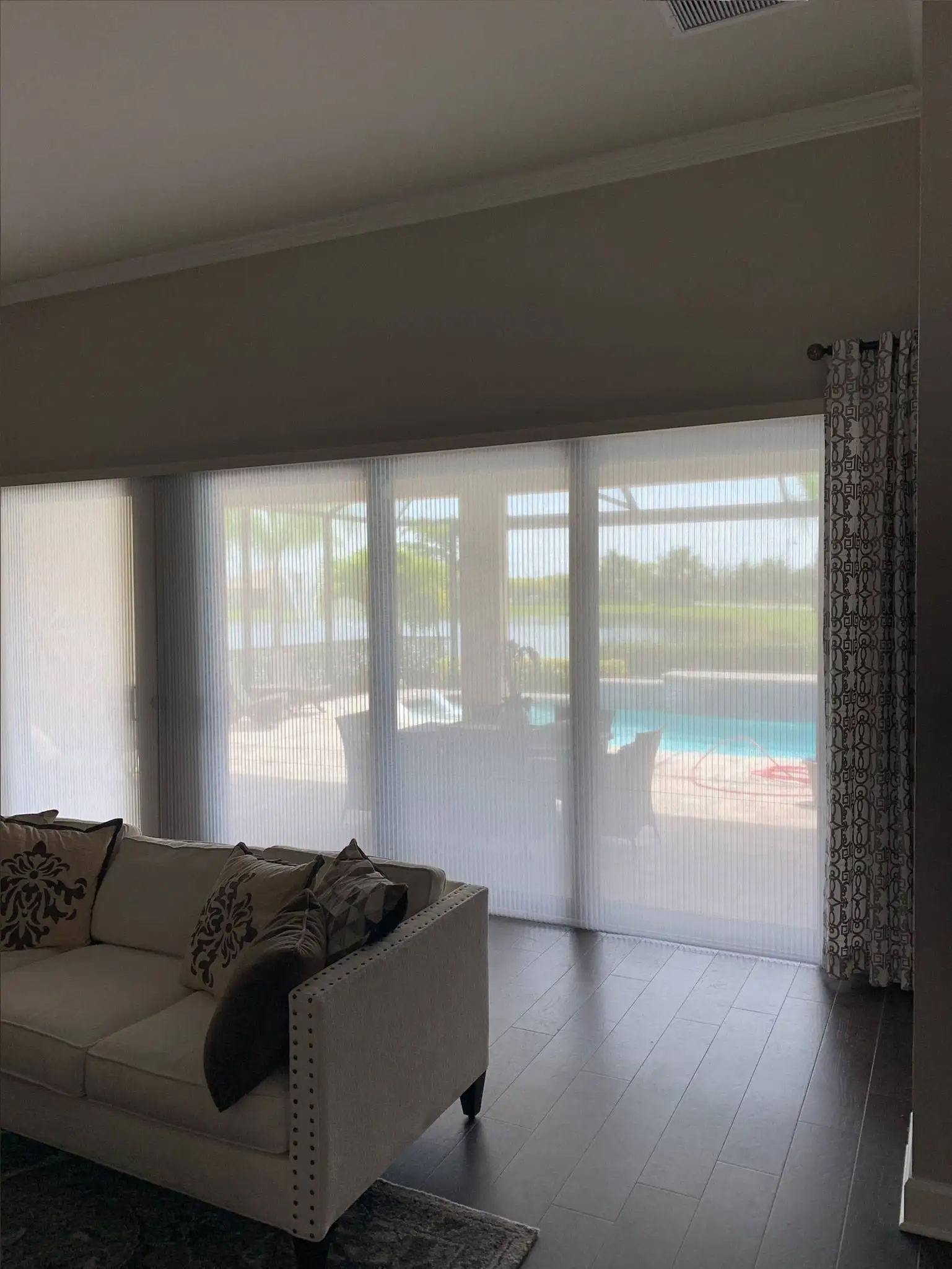 Custom Sheer Window Treatments for Oversized Sliders - EV Blinds