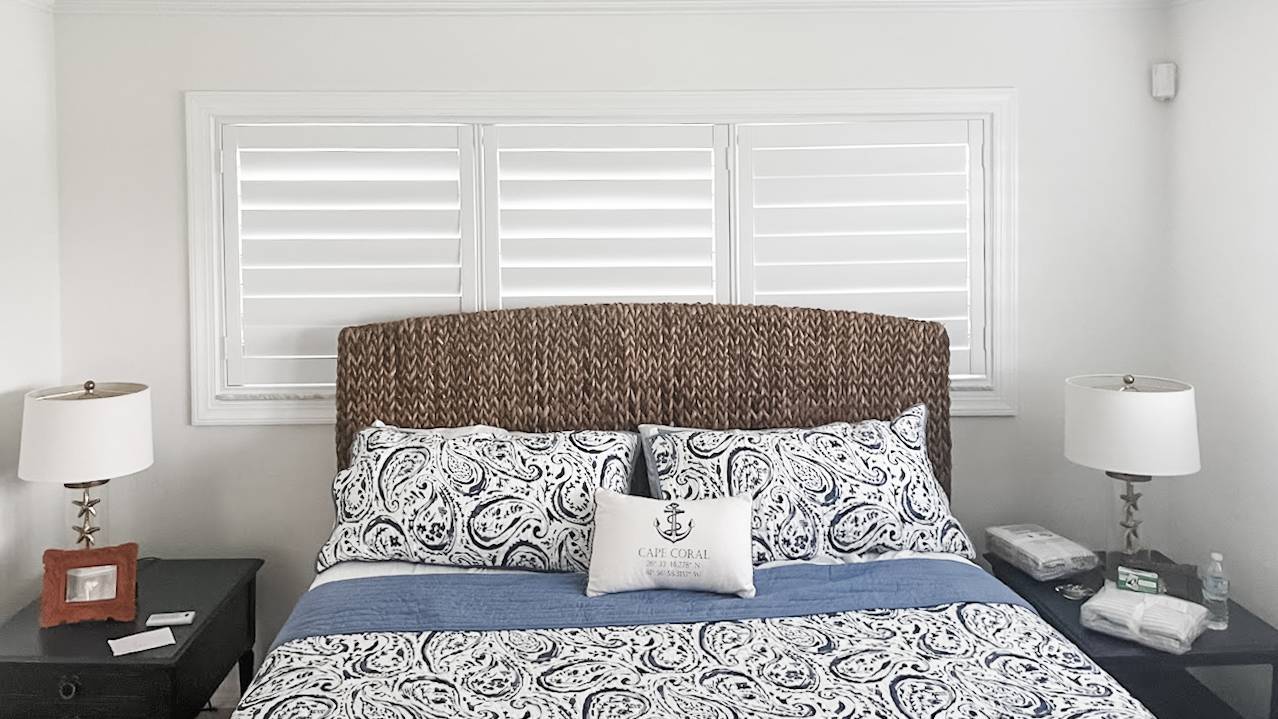 Wood Blinds and Shutters -Bedroom Installation