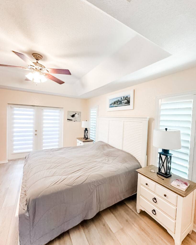 Custom Wooden Blinds installed in a SWFL bedroom