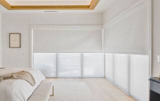 Motorized Slider Double Shades in Bedroom Installation