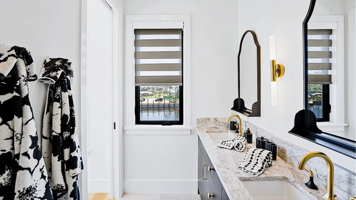 Layered shade aligned for filtered light and increased privacy