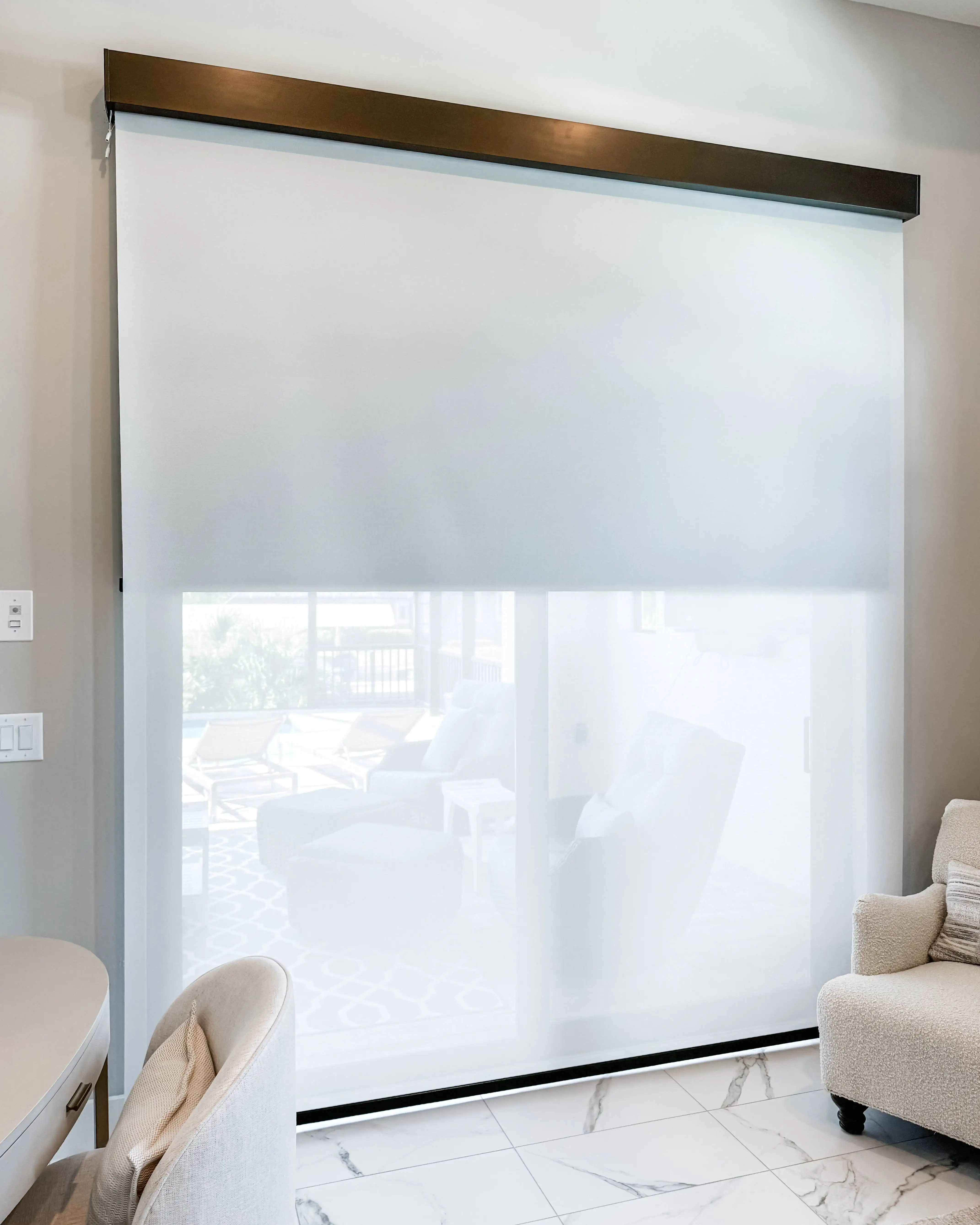 Ev Blinds Window Treatment Store Double Shade Motorized Roller Shade Dual Fabric