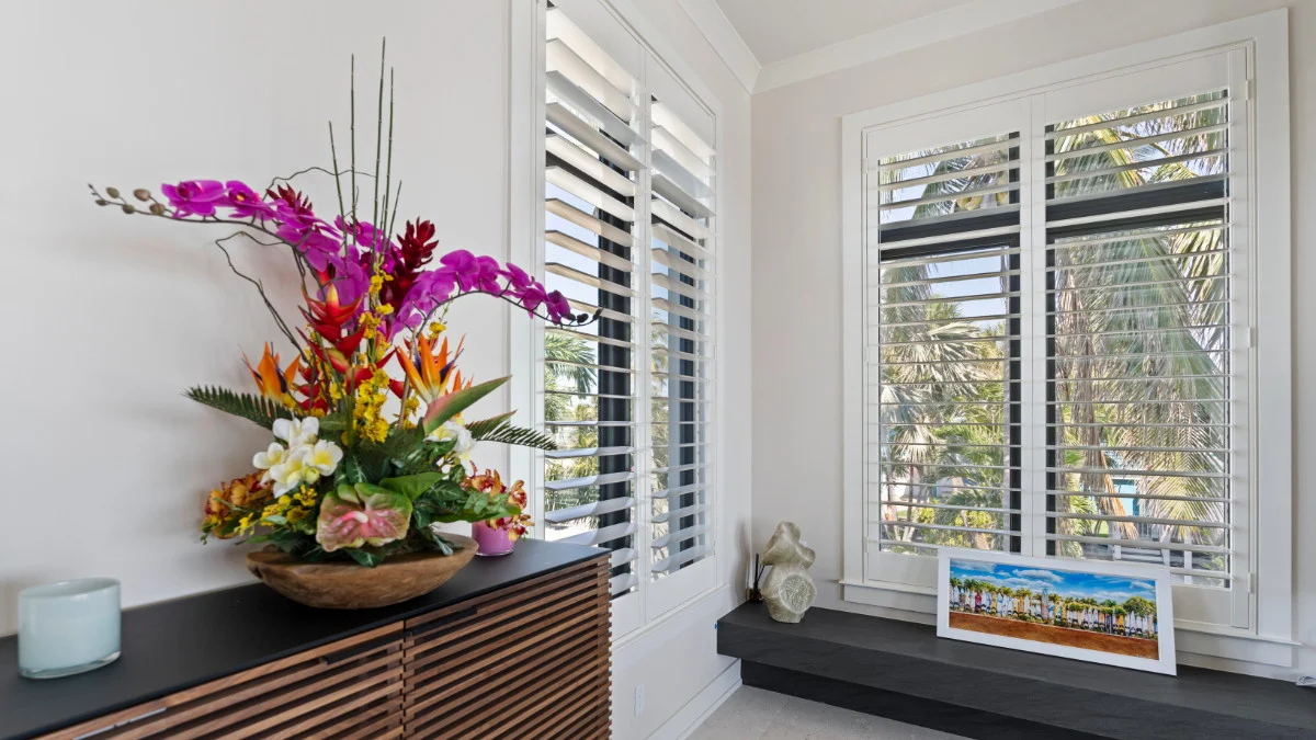 Plantation shutters for a Fort Myers Beach coastal interior