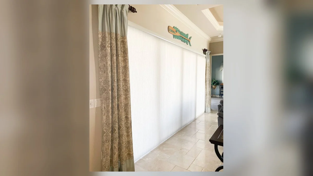 Custom vertical blinds for a high-traffic slider