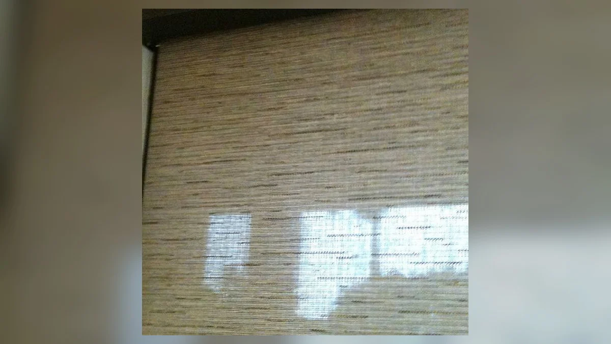 Bamboo roller shade with natural woven texture
