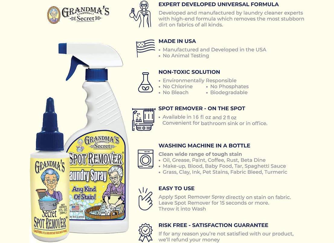 Fabric stain remover or spot cleaner for window treatments