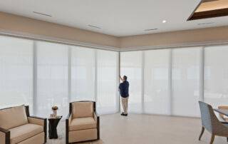 Light Filtering Cellular Sliders Dining Full Close With Man Ev Blinds Treatment Store 1200x675px
