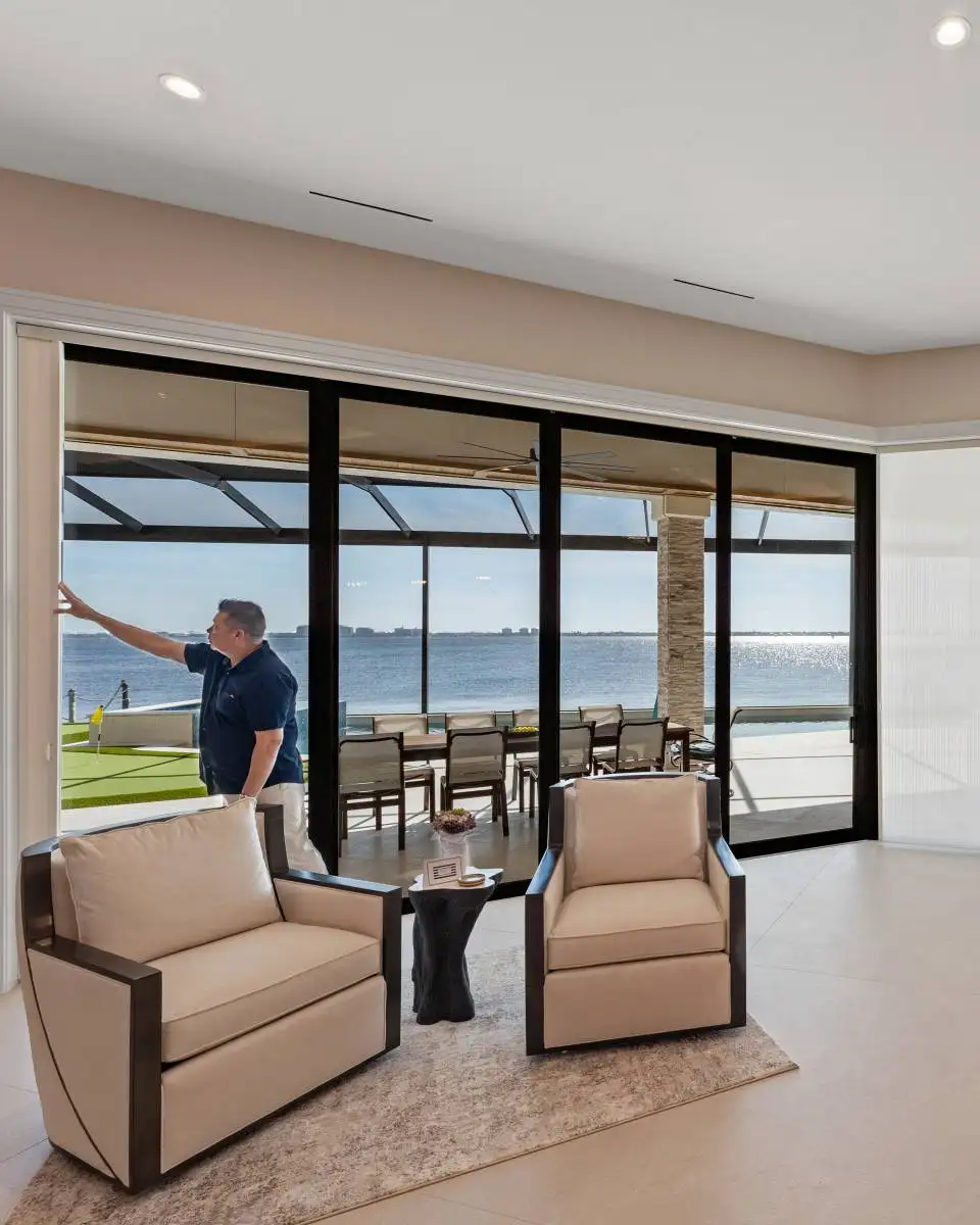 Light Filtering Cellular Sliders Dining Half Door Full Open With Man Ev Blinds Treatment Store 960x1200px