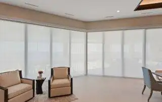 Light Filtering Cellular Sliders Dining Other Angle EV Blinds Light Filtering Cellular Sliders Dining Other Angle by EV Blinds custom window treatments