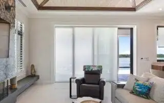 Light Filtering Cellular Sliders Living Room Semi Open EV Blinds Light Filtering Cellular Sliders Living Room Semi Open by EV Blinds custom window treatments