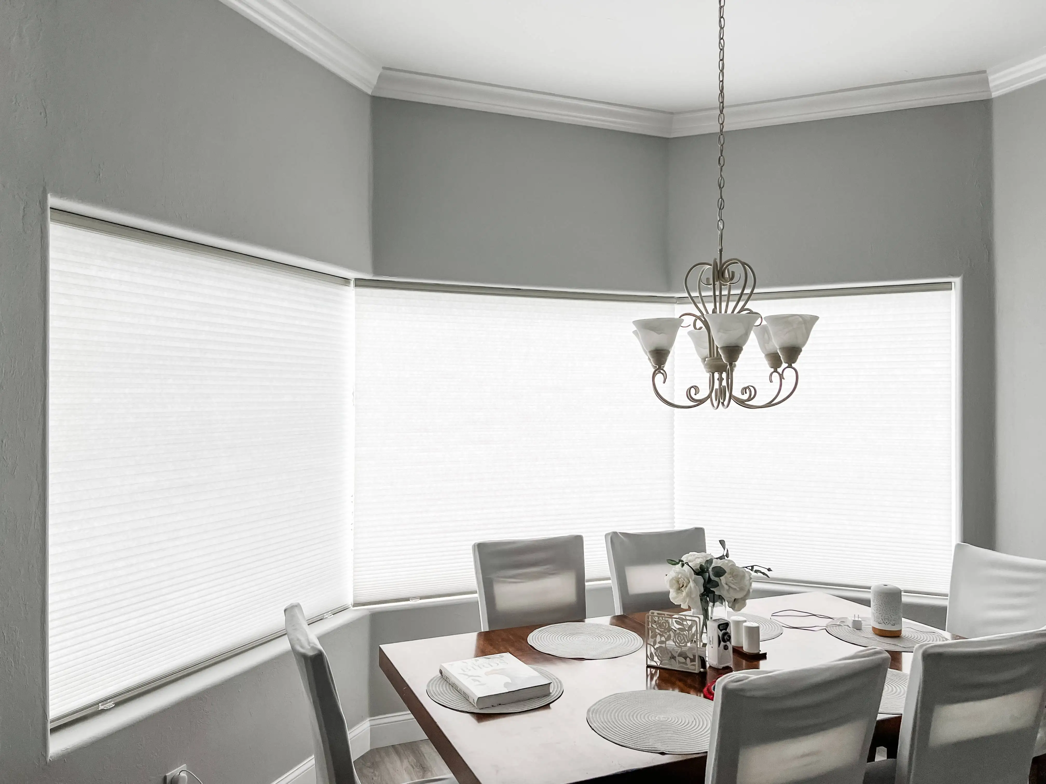Light Filtering for bay windows in dining room in North Fort Myers