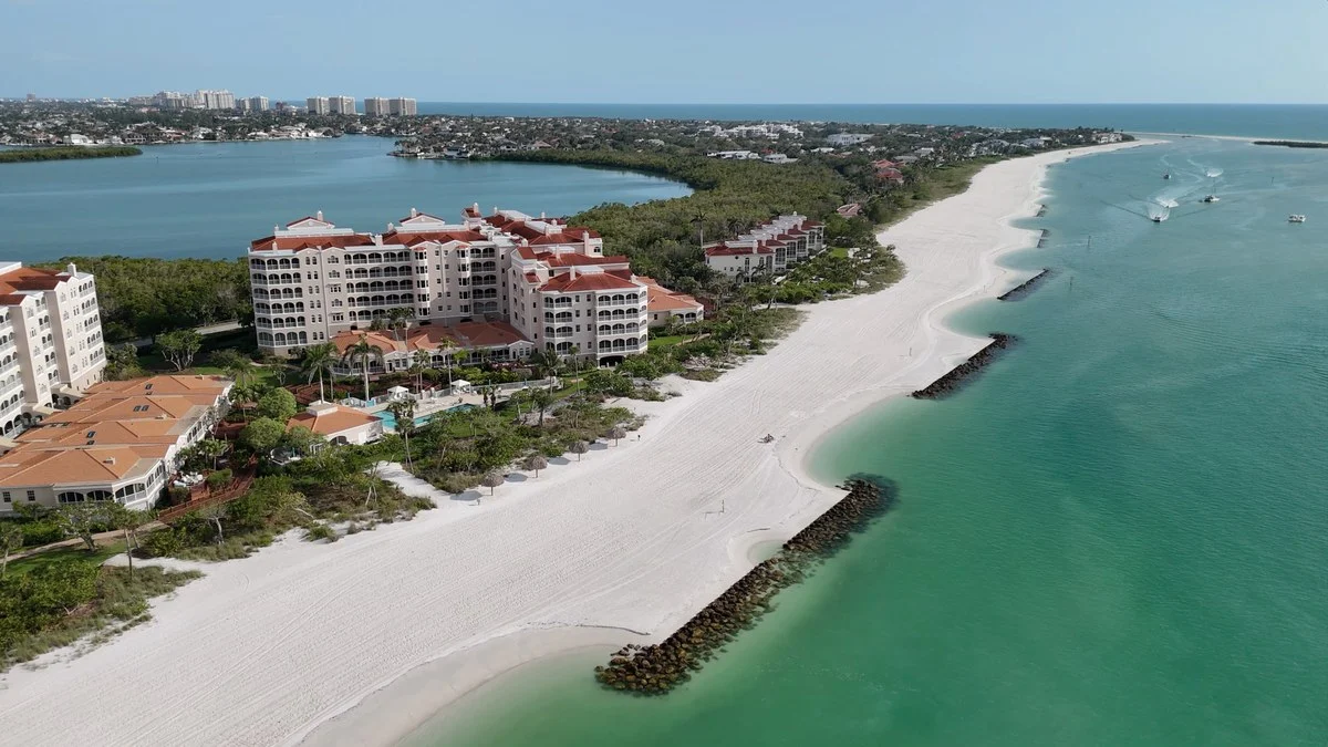 Marco Island interior where woven shades complement coastal design