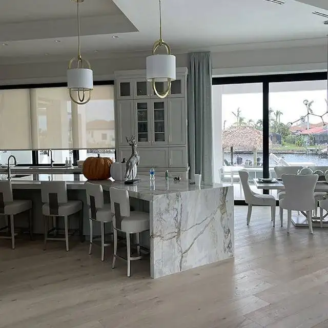 Motorized Roller Shade Blinds for large windows | Blinds for Large Windows and Large Sliding Doors - Custom Window Treatments - EV Blinds