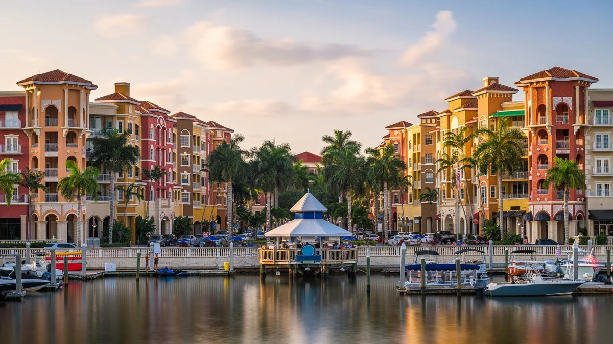 Fifth Avenue Naples architecture considered during window covering design