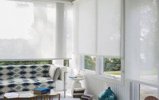 Outdoor Roller Shades Custom Window Treatments by EV Blinds
