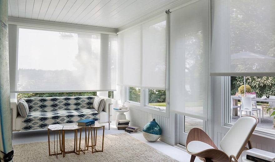 Outdoor Shades - Roller Shades Custom Window Treatments by EV Blinds
