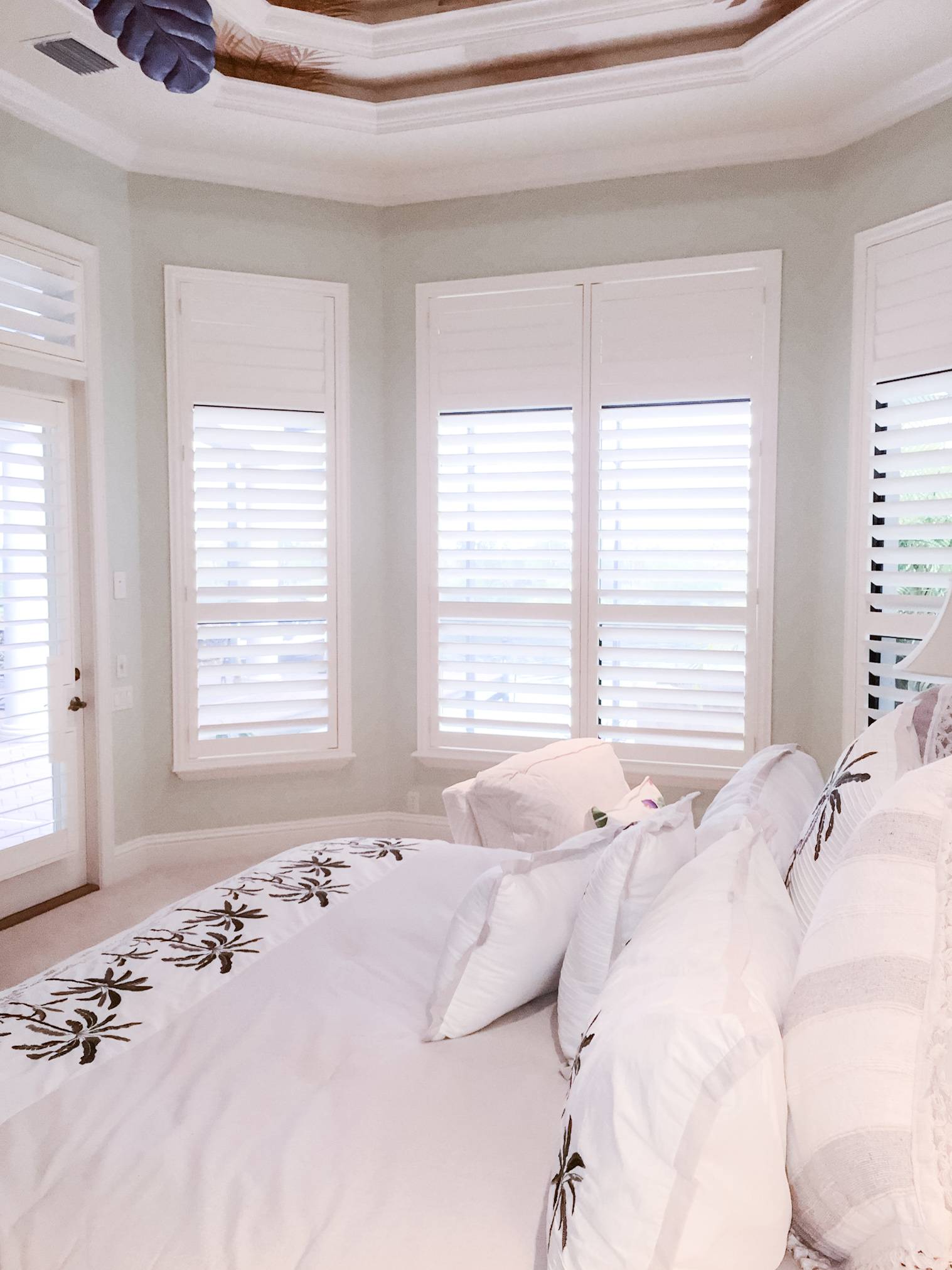 Plantation Shutters for bay windows in bedrooms in Cape Coral