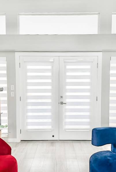 Plantation Shutters for door blinds in hallway in Fort Myers