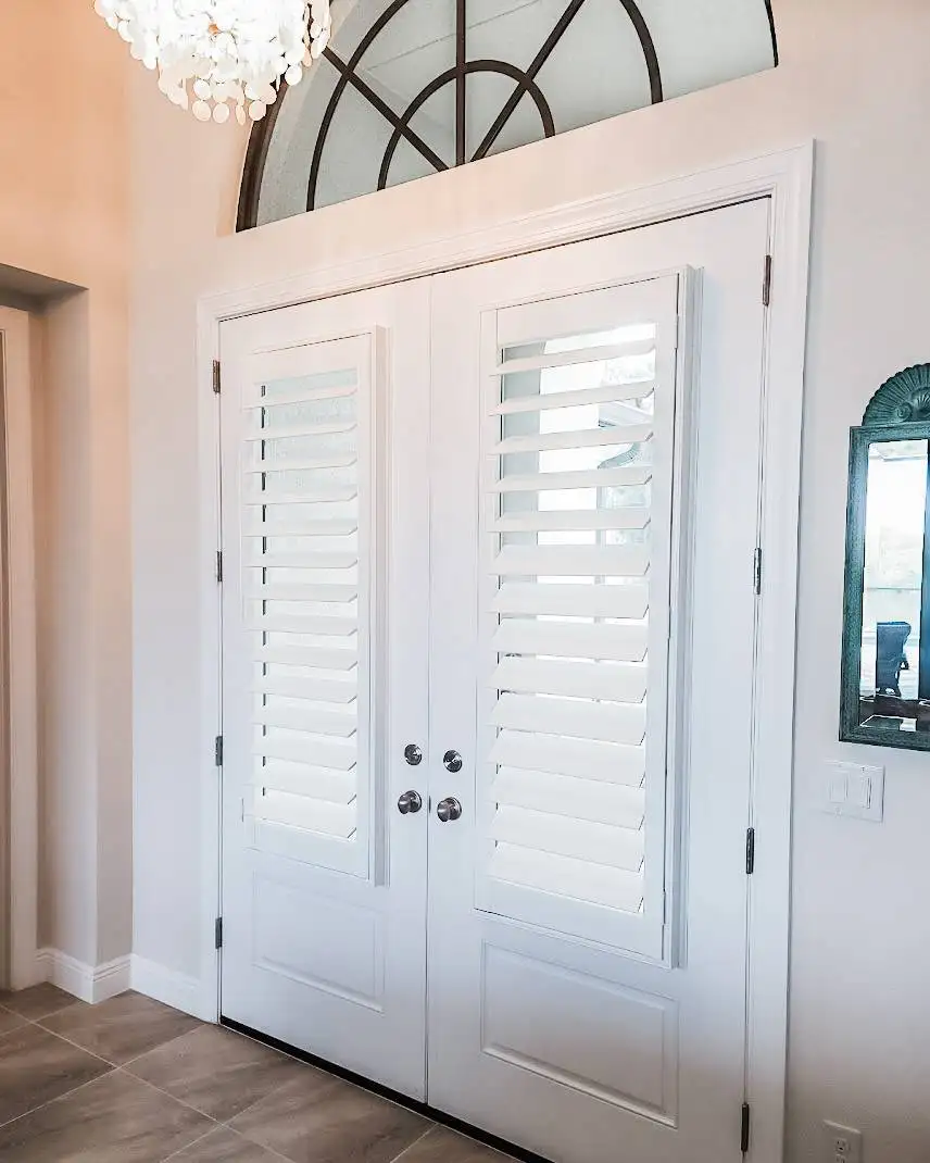 Plantation Shutters for door blinds in hallways in Pelican Bay