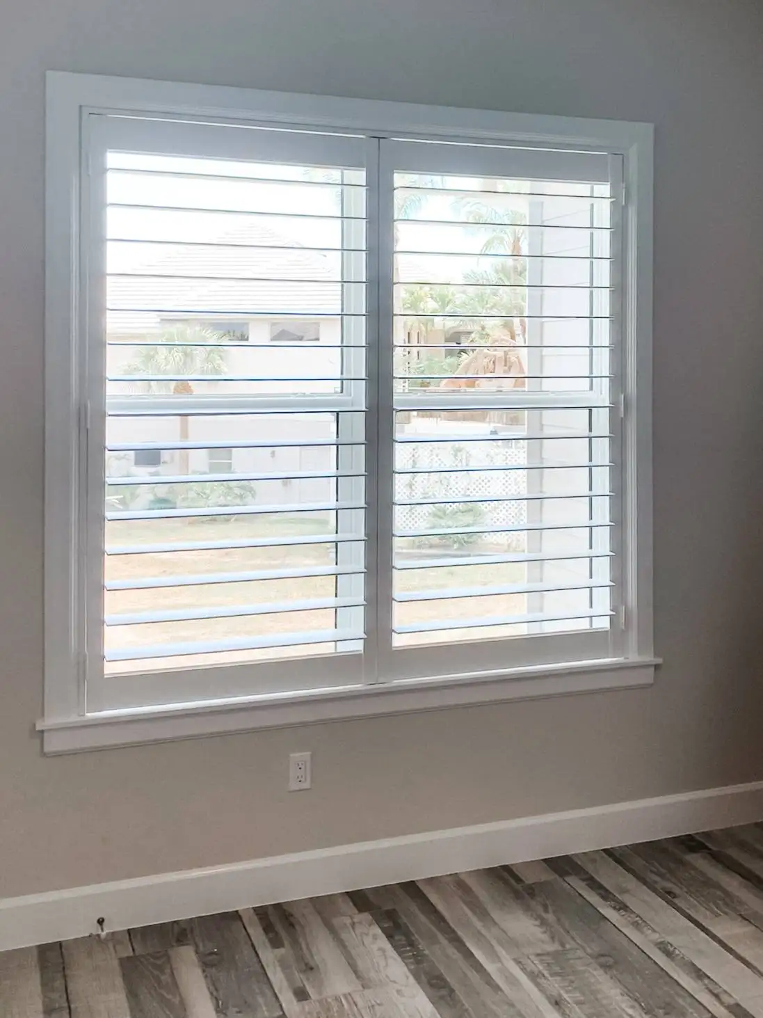Plantation Shutters for small window blind in living room in Naples