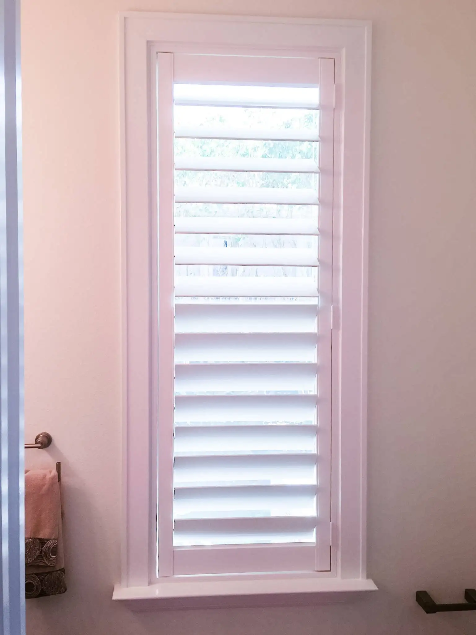 Plantation Shutters for small window blind in bathrooms in Bonita Springs