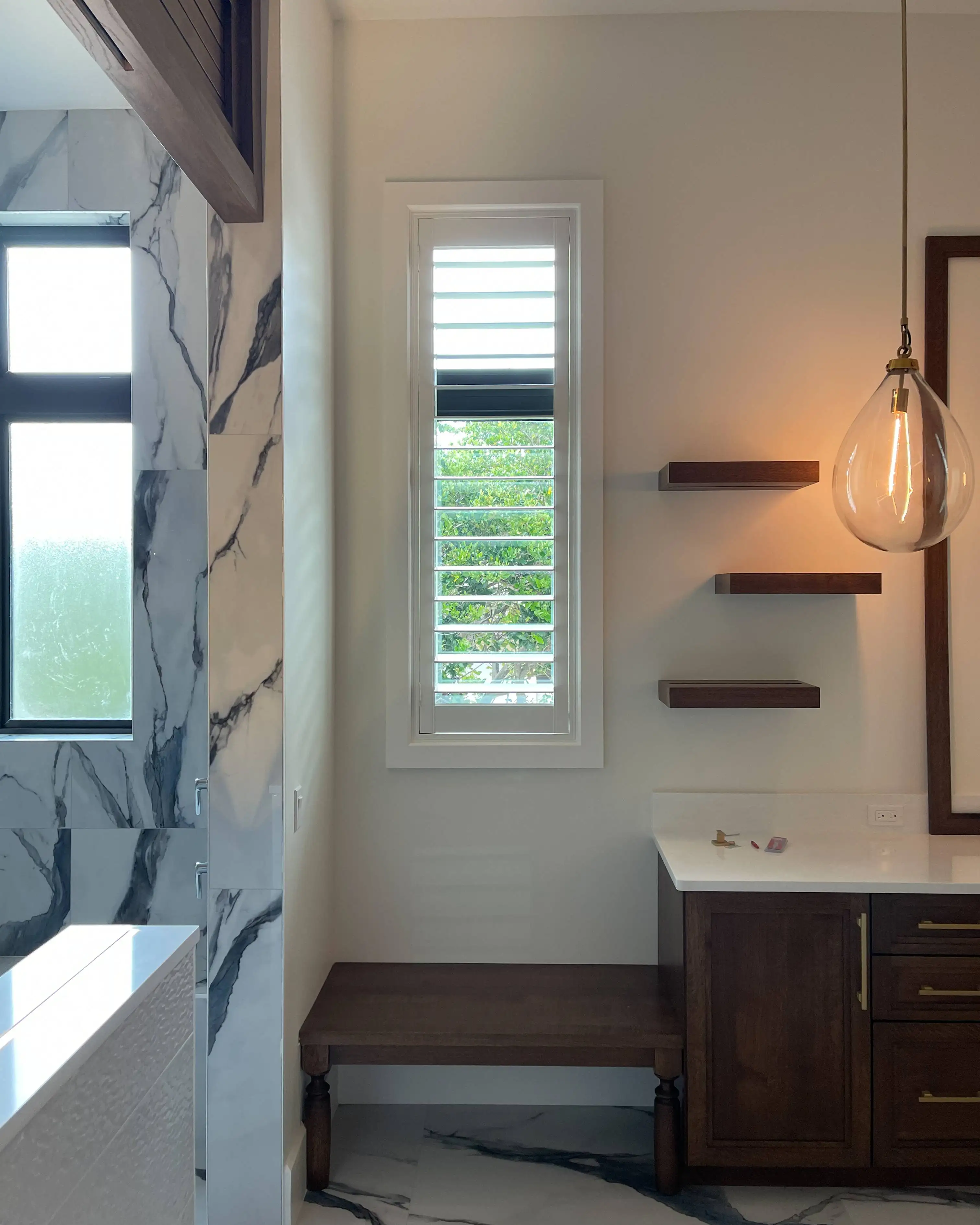 Plantation Shutters for small window blind in bathrooms in Naples